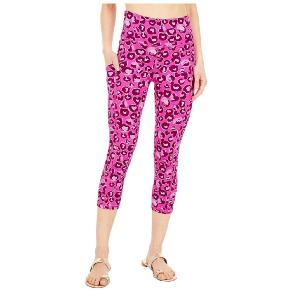 Lilly Pulitzer Pink Don’t Be A Cheetah High Rise Crop Leopard Print Leggings